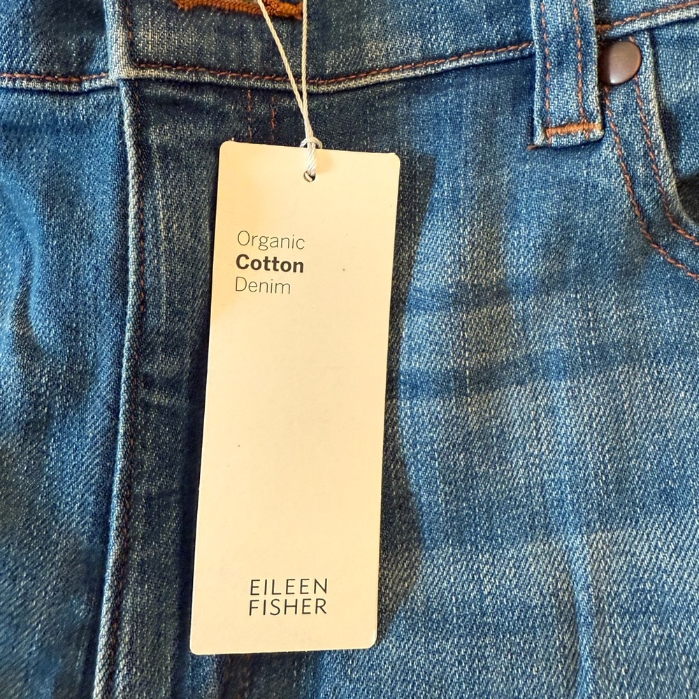Eileen Fisher Organic Cotton Ankle Jeans Cropped Denim Pants Women's Size 14 NWT - Picture 4 of 5
